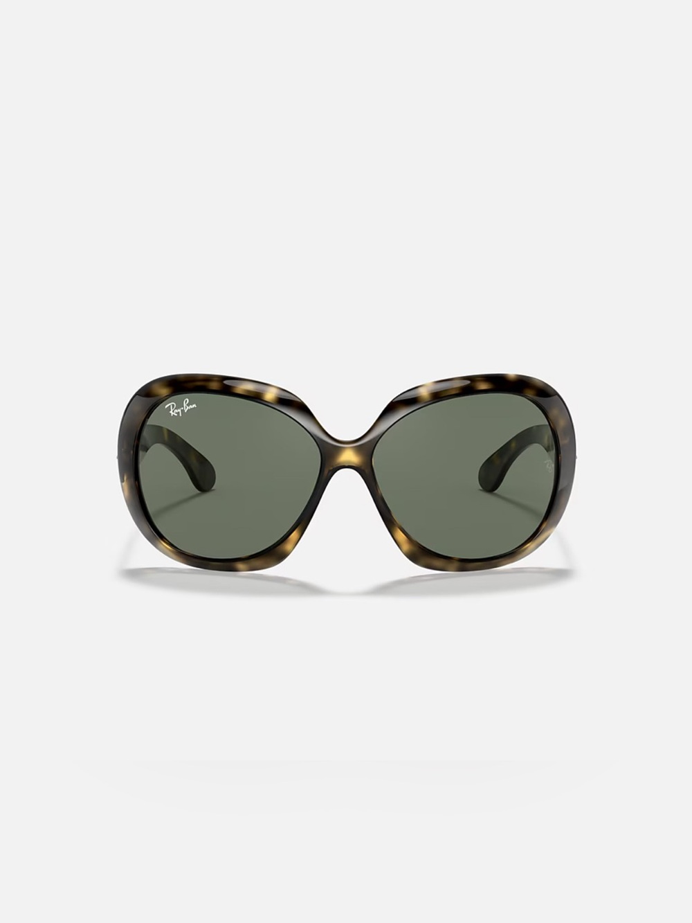 Ray-Ban Jackie Ohh II - Polished Light Havana Frame & Green Solid Classic Lens - Picture 2 of 13